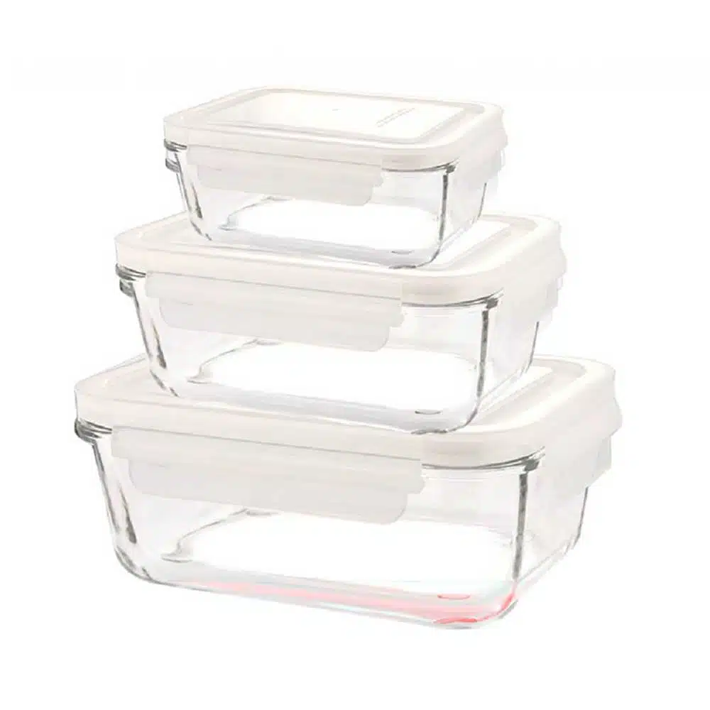 ست ظرف شیشه ای مستطیل لیمون 6 پارچه