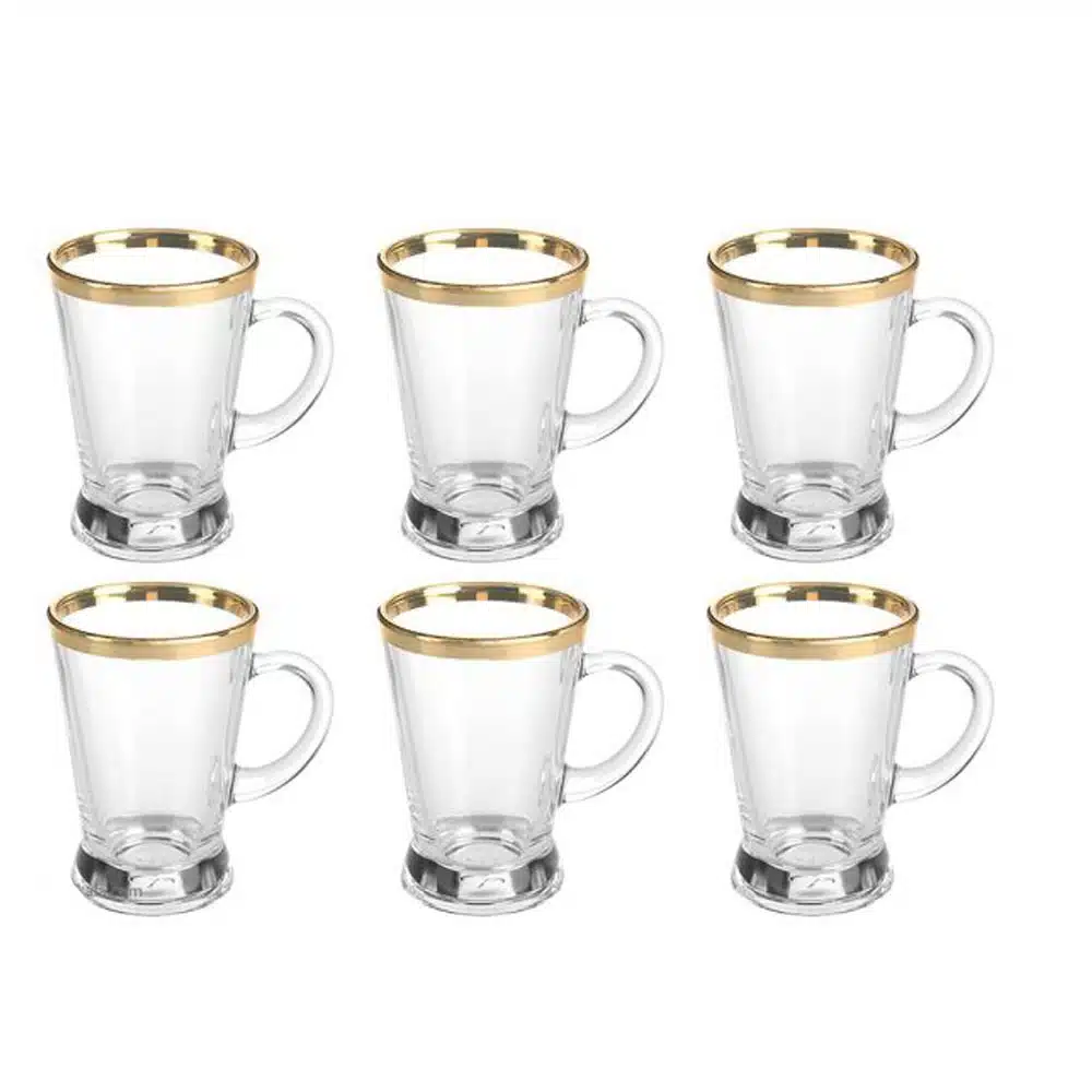 فنجان بلینک مکس مدل بیسیک لب طلا بسته 6 عددی