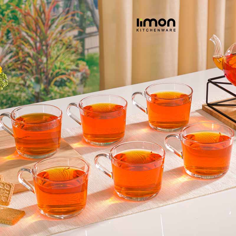 فنجان شیشه ای لیمون کد 2282 بسته 6 عددی