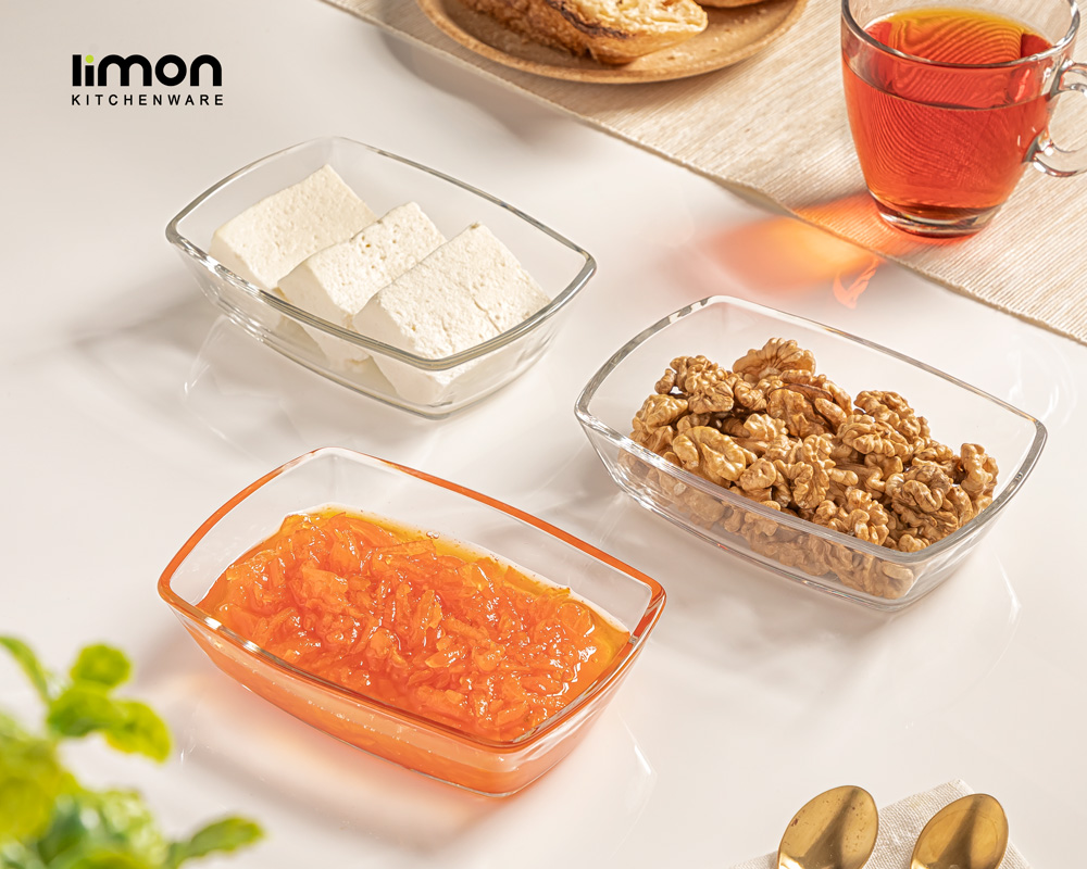 پیاله سرو شیشه ای بزرگ لیمون 2224 بسته 6 عددی
