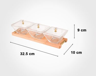 اردو خوری مربع 3 خانه پایه چوبی لیمون مدل 2242