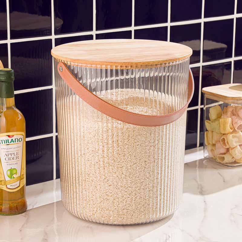 سطل شیاردار درب چوبی لیمون 12 لیتر 2455