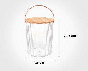 سطل شیاردار درب چوبی لیمون 12 لیتر 2455