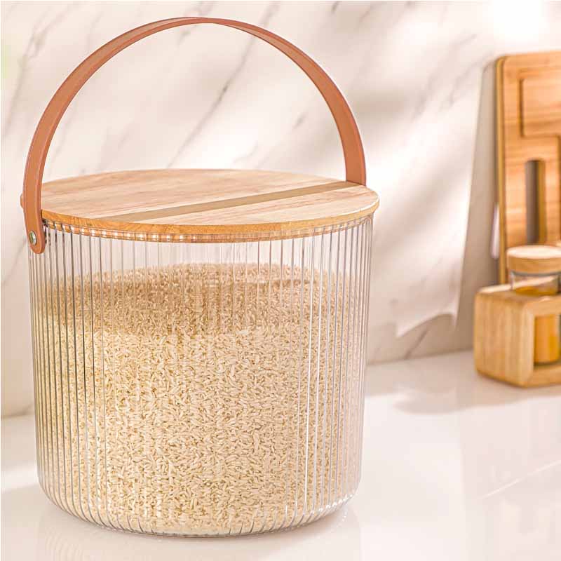 سطل شیاردار درب چوبی لیمون 9 لیتر 2456